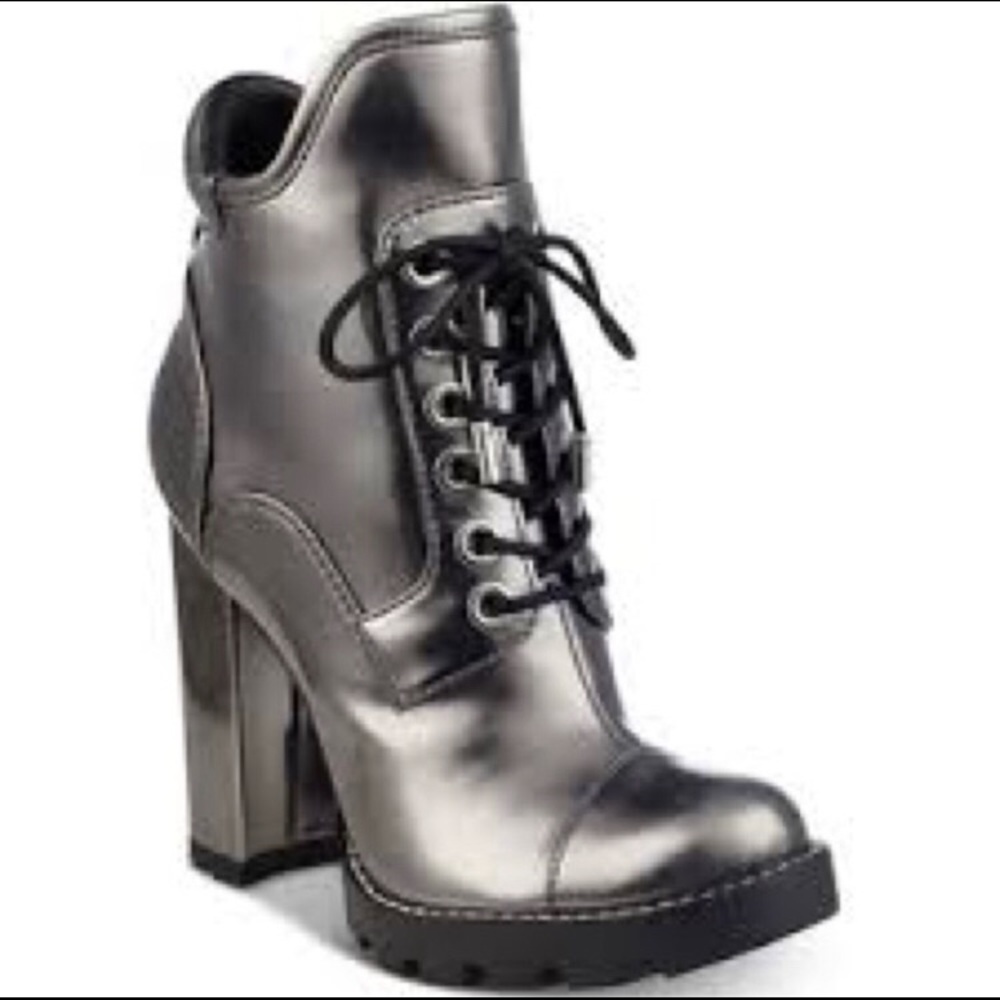 GUESS® Roxey Combat Bootie -Silver